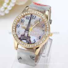 women elegant Paris Eiffel Tower antique vintage classic quartz watch